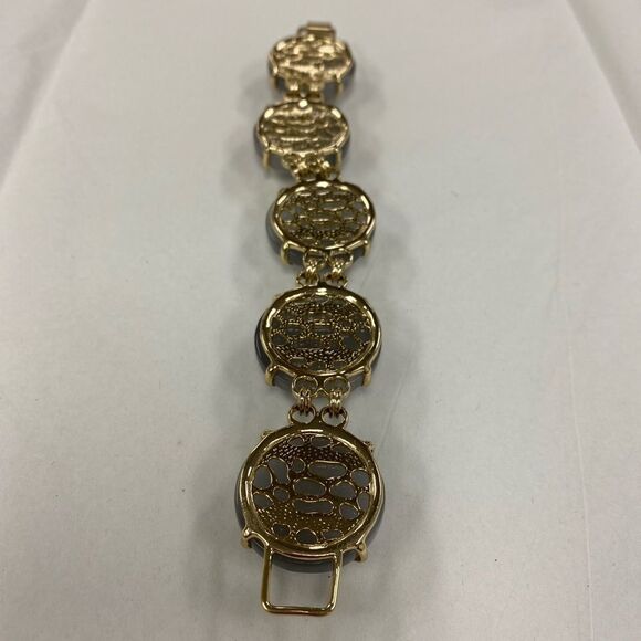 Kendra Scott Cassie bracelet in Slate cat's eye dyed glass and gold - Picture 4 of 8